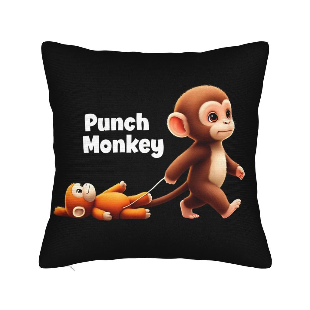 Punch Monkey Comic Style Art Square Pillowcases Polyester Sofa  Cushion Case Cute Home Decoration Pillowcase