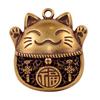 Brass Lucky Cats Charm For Wealth Home Office Decoration Travel Accessory Gift