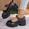 Women Lolita Shoes Japanese Style Mary Jane Shoes for Women Vintage High Heels Platform College Student Pumps  De Mujer