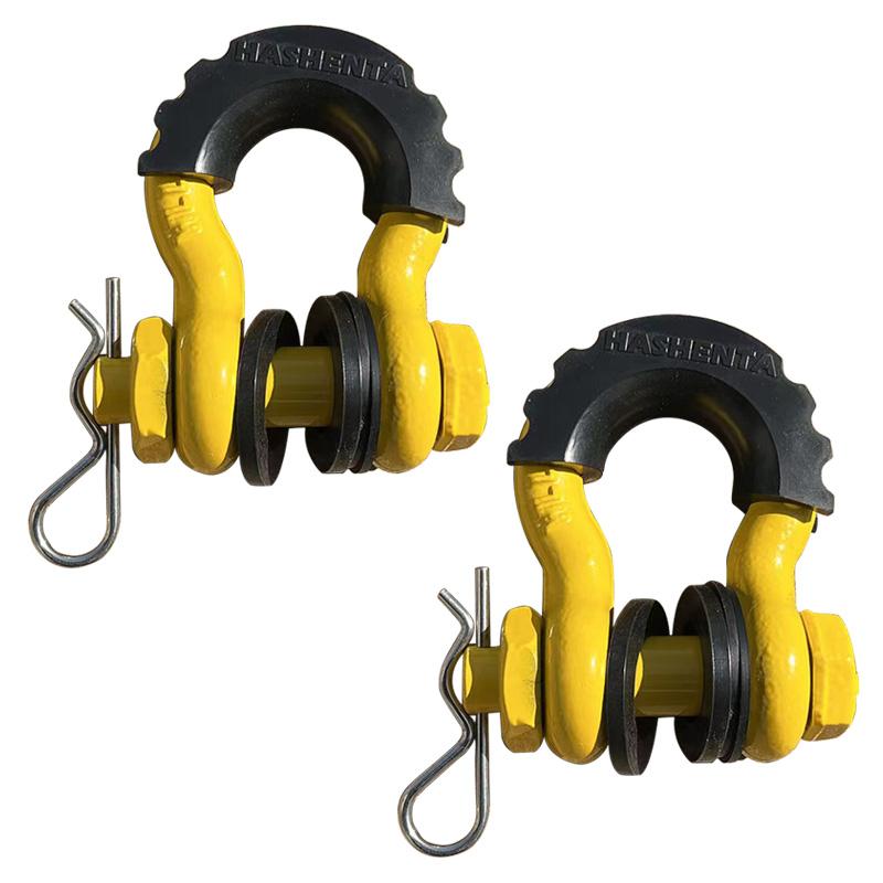2pcs 28660lbs Break Strength D-Ring Anchor Shackle for Off-Road Jeep Vehicle Recovery 5/8 18mm Pin Safe Recovery Towing Gear жёлтый