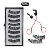 8Pcs Magnetic Eyelashes No Glue Needed Magnetic False Eyelashes with Applicator Reusable Thick Natural Effect 5 Magnets Lashes