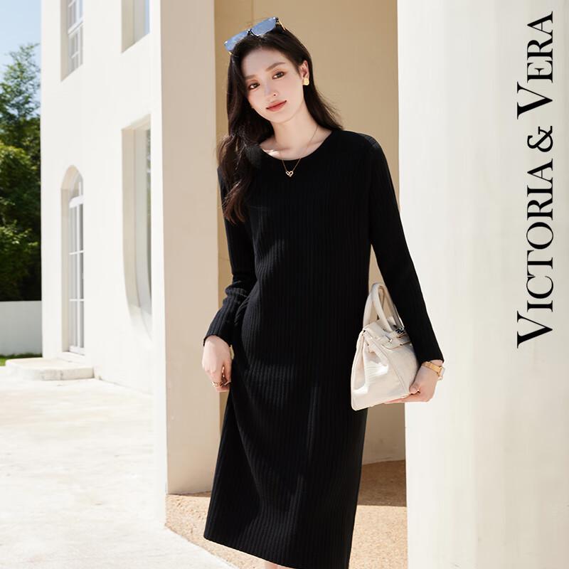 VICTORIA&VERA Women's Elegant Knit Midi Dress