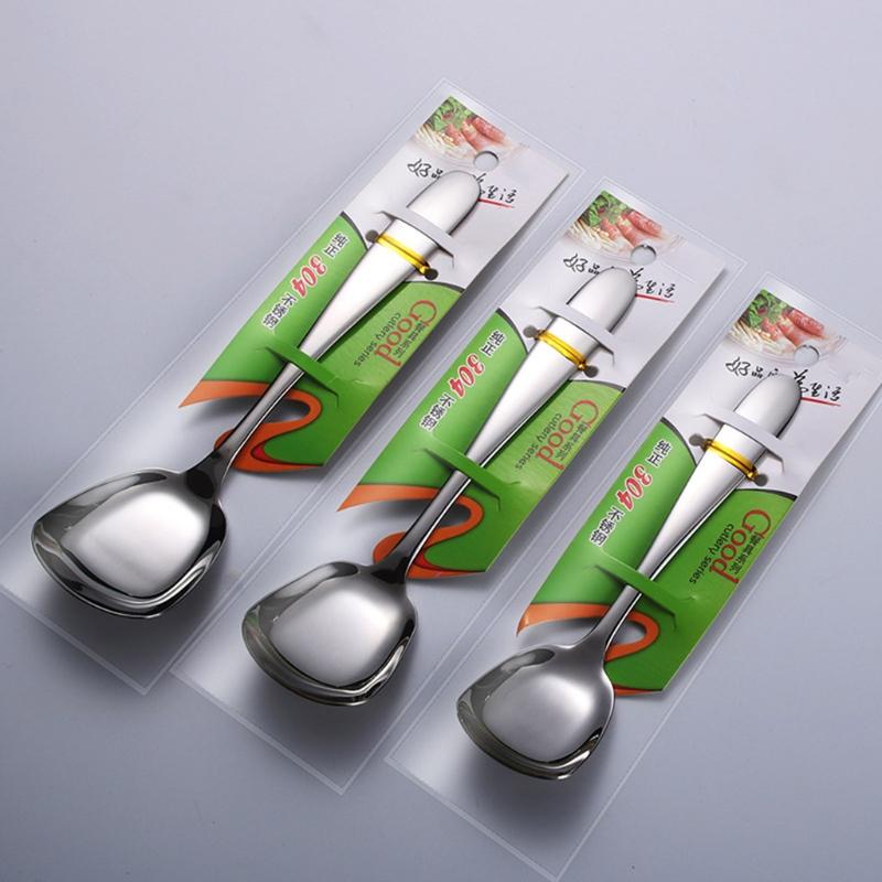 Buy Stainless Steel Kitchen Tableware Children Flat Head Spoon Soup