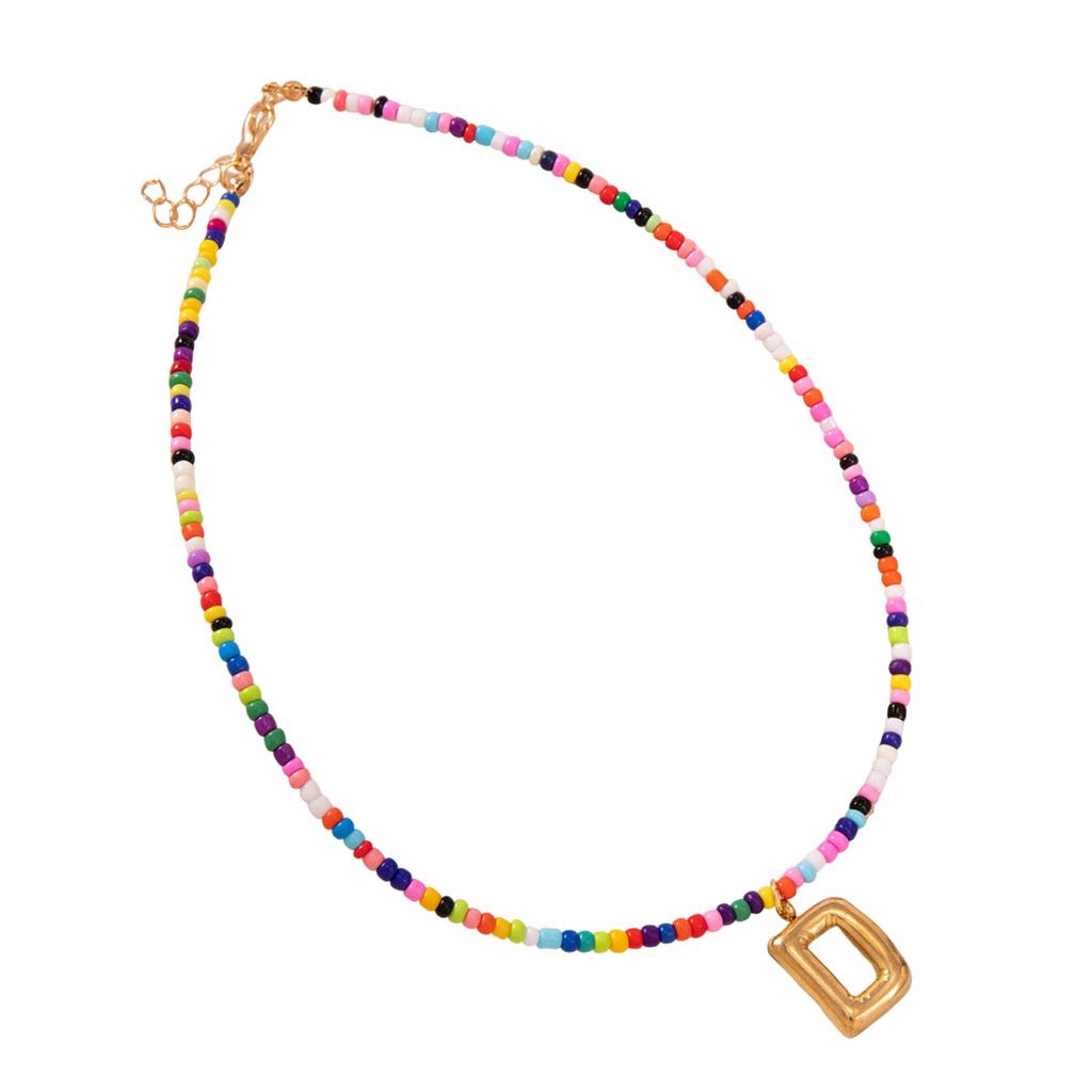 Colorful Initial Necklaces Christmas Gifts for Girls Grandkids Teenage Birthday Gifts, Gold Letter Pendent Necklace Jewelry