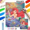 Oil Painting Painting Art Little Mermaid Ariel Underwater Flowers Handmade Diy Painting Home Decoration Gift
