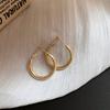 Silver Needle Round Earrings European and American Simple Fashion Cold Wind Earrings Personality Temperament Earrings Light Luxury High Sense