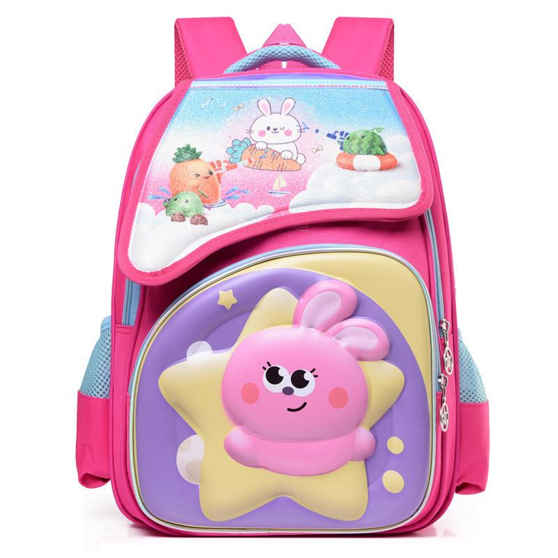 Cute Cartoon Animal Pattern Oxford Fabric School Backpack For Boys And Girls In Grades 1-6 With Breathable Load-reducing Features