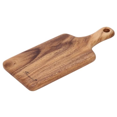 Fuji Boeki Acacia Wooden Cutting Board with Handle, Medium, 30.4cm W x 12.7cm D x 2cm H, Perfect for Camping, Picnics, and More. Handmade from Natural