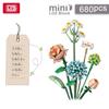 Mini Block Kids Building Toys Bricks Flowers Puzzle Pot Plants Girls Gift Home Decor (1657-1659(With Box))