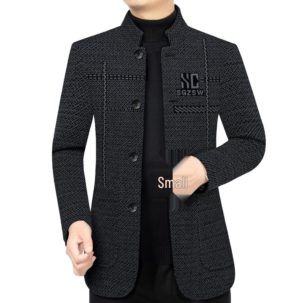2025 Autumn/Winter Men's Wool Coat for Middle-Aged and Elderly – Business Casual Dad Style, High-Quality Outerwear.