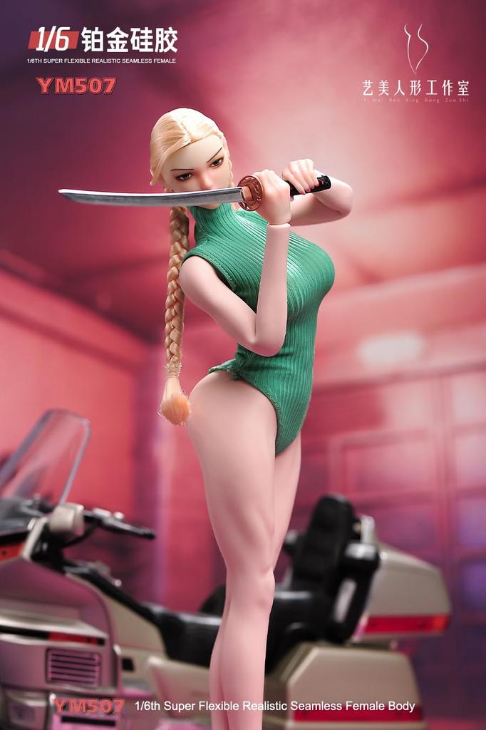 Jouets Loisirs Figurine à l'échelle YIMEI YM507 Corps Féminin Sans Couture en Silicone Platine Musclé à Forte Poitrine avec Parties Physiologiques et Chaussures Pas Blanc &