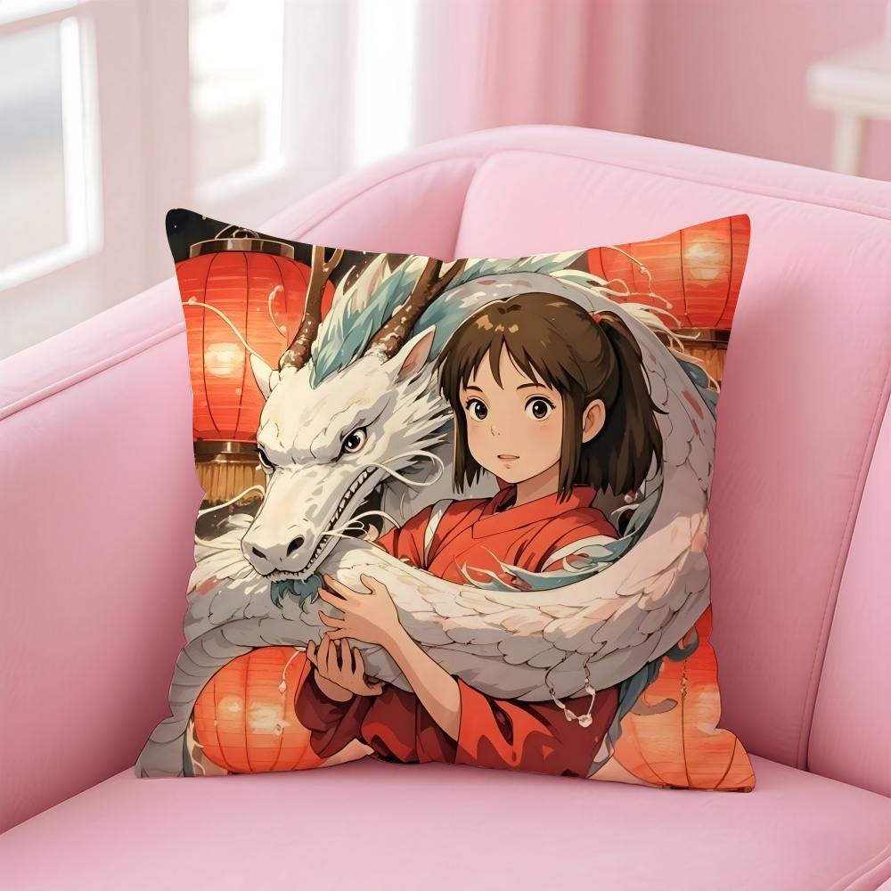 

SSpirited Away Cushion Cover Pillow Case Soft Friendly Fabric Concealed Zipper 30X30cm
