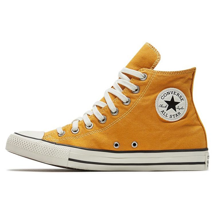 Converse Chuck Taylor All Star Hi Vintage Comfortable Versatile Durable High-Top Canvas Shoes Unisex Sneakers Yellow 167959C