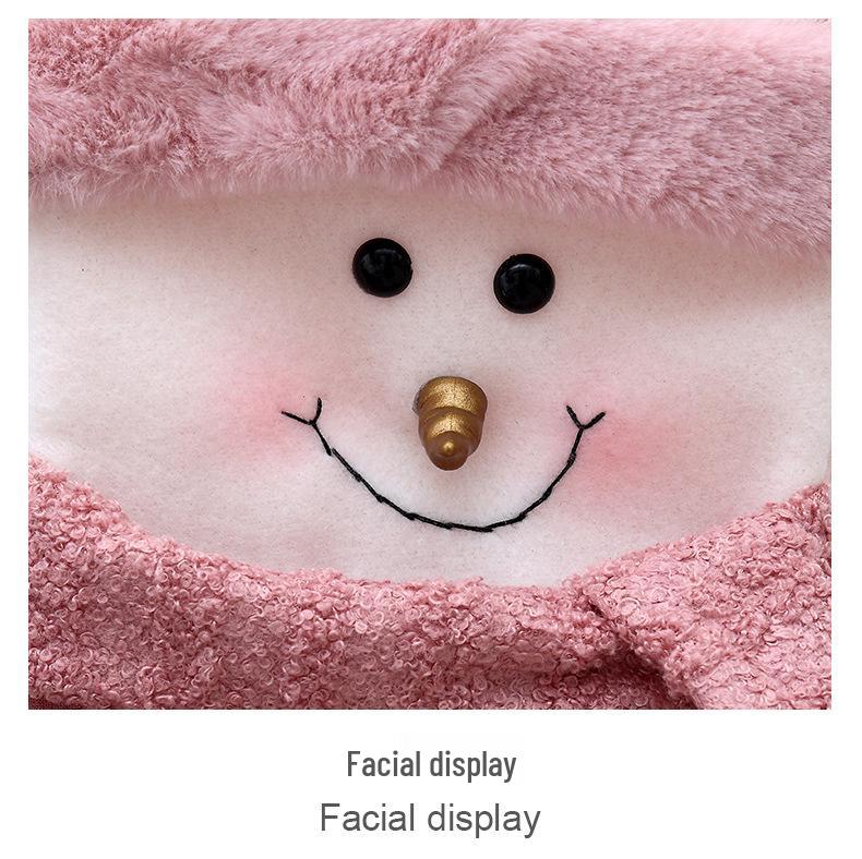 Cross-Border Christmas Decorations: Pink Plush Stocking and Children's Candy Gift Bag Pendant