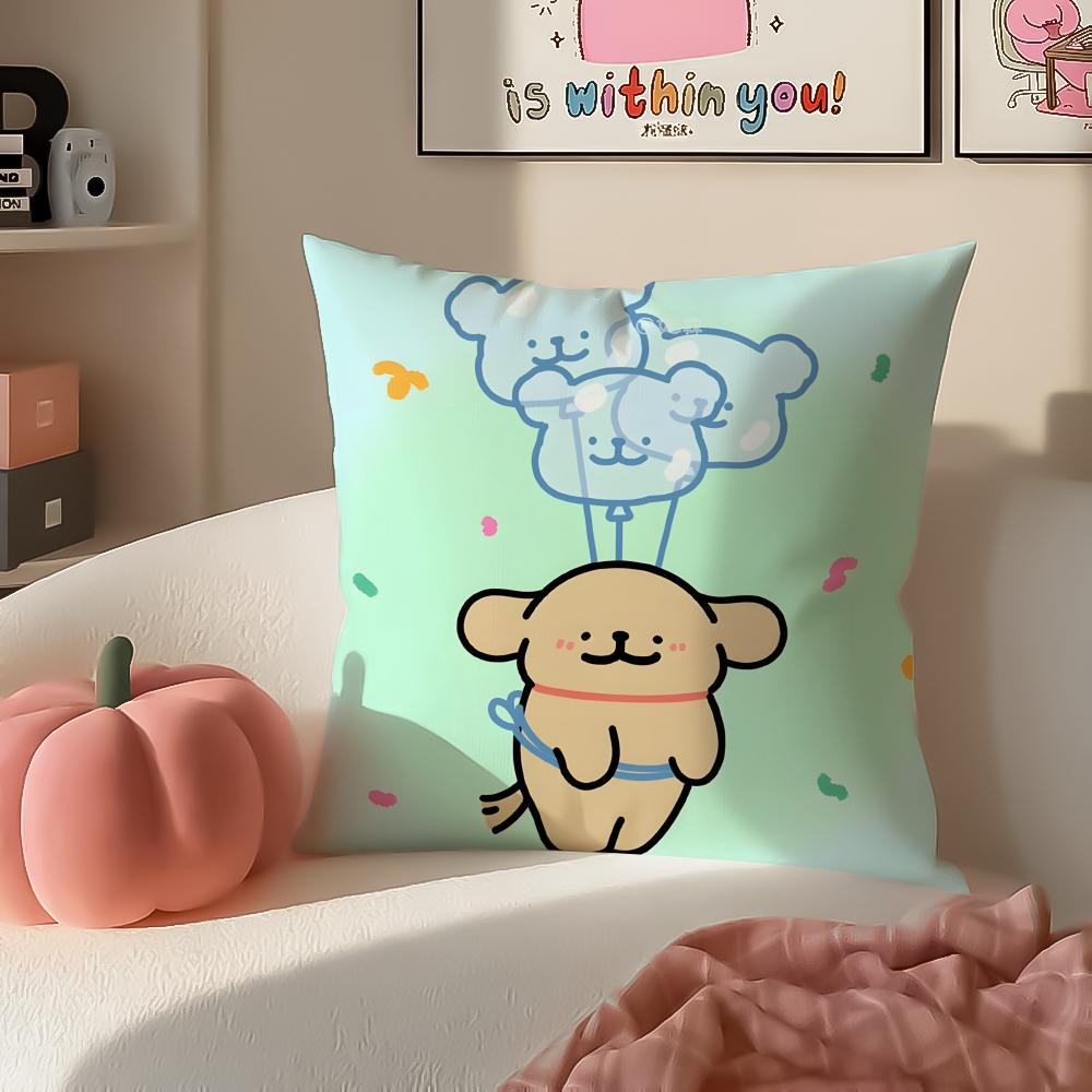 Cute Tiny Korean Character MMaltese Cushion Cover Pillowcase Short Plush Invisible Zipper Room Sofa Cushion Cover
