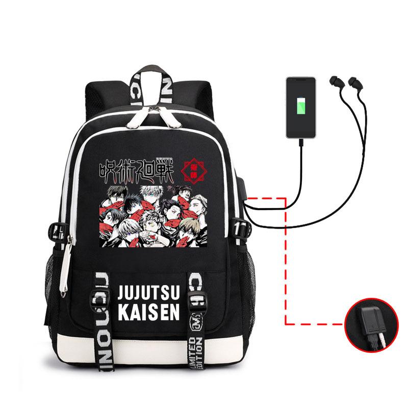 Spell Return Backpack Male Animation Headphones School Bag Usb Charging Large Capacity Backpack Pattern
