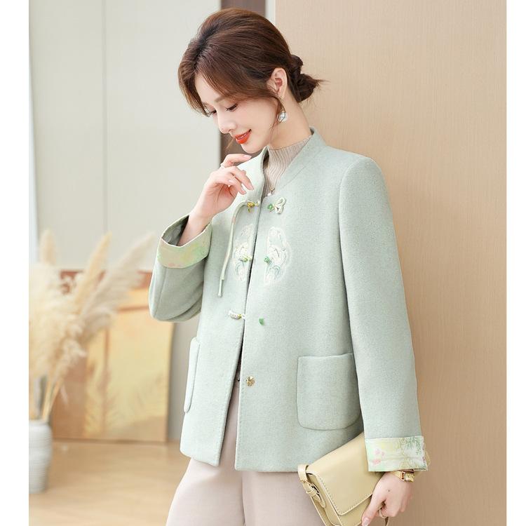 

Новая куртка в китайском стиле для мамы на осень и зиму, новая модная твидовая одежда для женщин среднего и пожилого возраста на весну, модный утолщенный твид 2XL