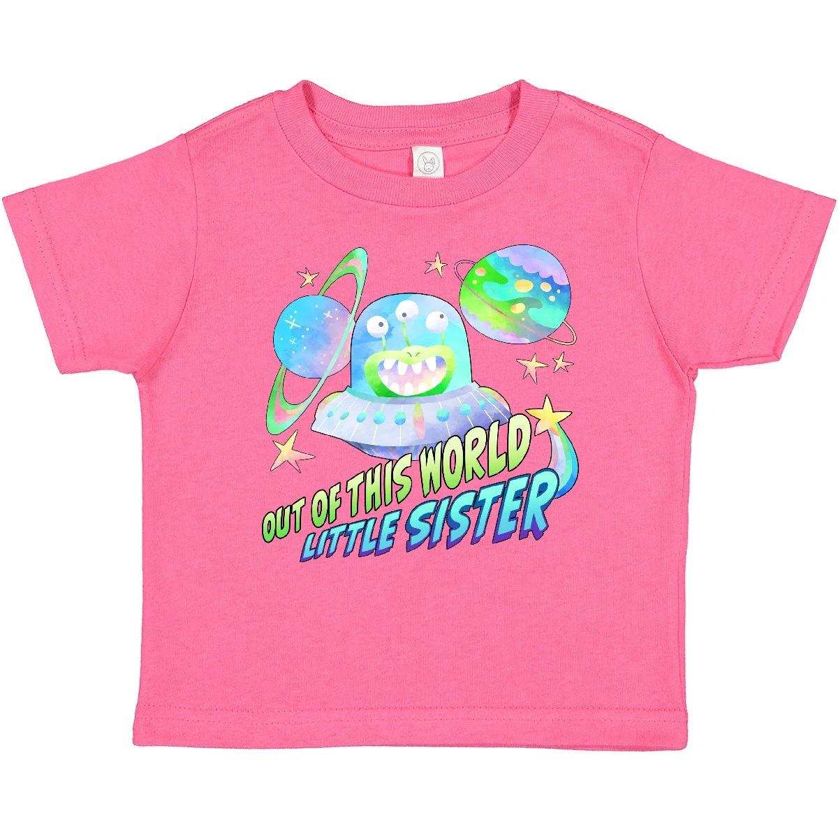 Inktastic Out Of This World Little Sister Cute Alien In Outer Space Baby T-Shirt 110