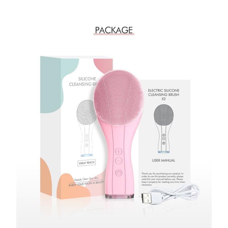 

Новый силиконовый очиститель Электрический инструмент для умывания лица Введение Водонепроницаемый Ультразвуковой очиститель пор Зарубежный