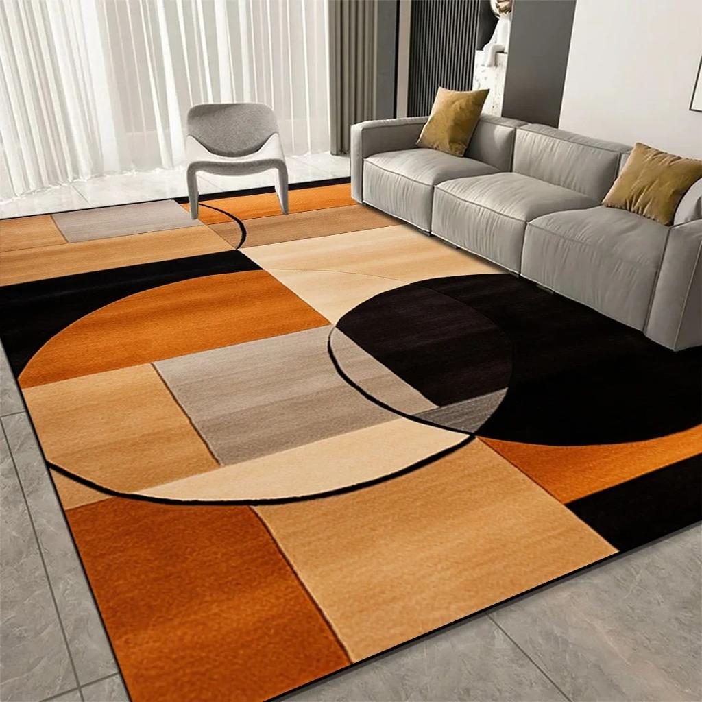 Luxury Geometric Print Carpet Living Room Decoration Hallway Large Size Soft Decor Rugs Bedroom Home Hotel Floor Mat Washable