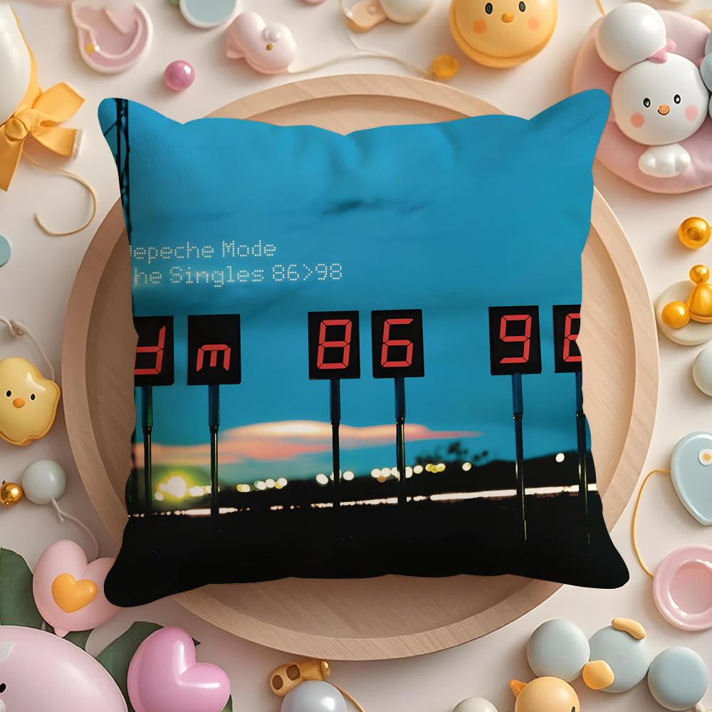 Rock Band D-Depeche Mode Cushion Cover Plush Fabric Soft Double-Sided Printed Sofa Pillow Case Colorfast Home Decor Gift