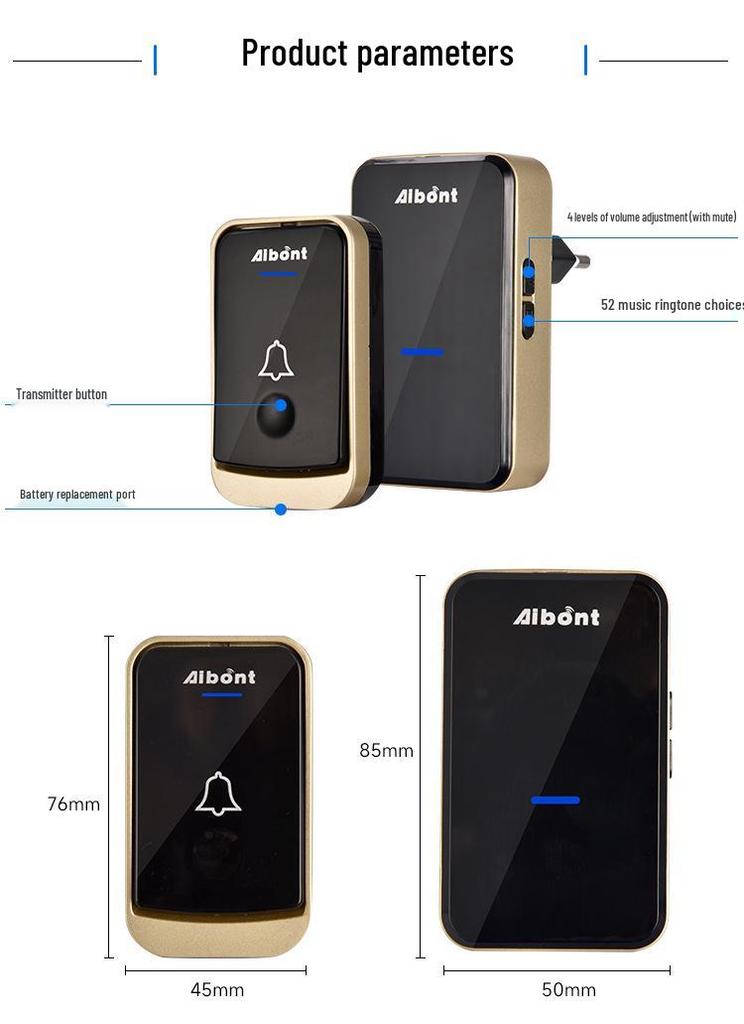 Smart Wireless Doorbell with Dual Unit Compatibility (US/EU)