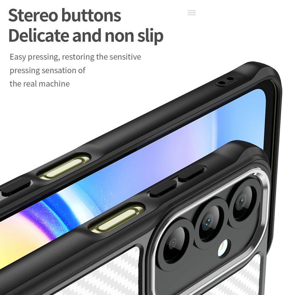 For Samsung Galaxy A16 5G/A16 4G Case Carbon Fiber Scratch-Resistant TPU+PC Phone Cover