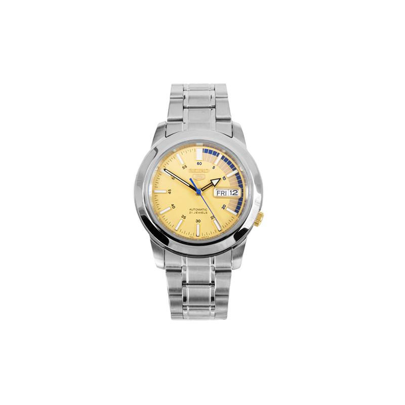 SEIKO SEIKO5 series Bumblebee waterproof sports Automatic Steel Strap men s watch yellow dial SNKK29K1 жёлтый