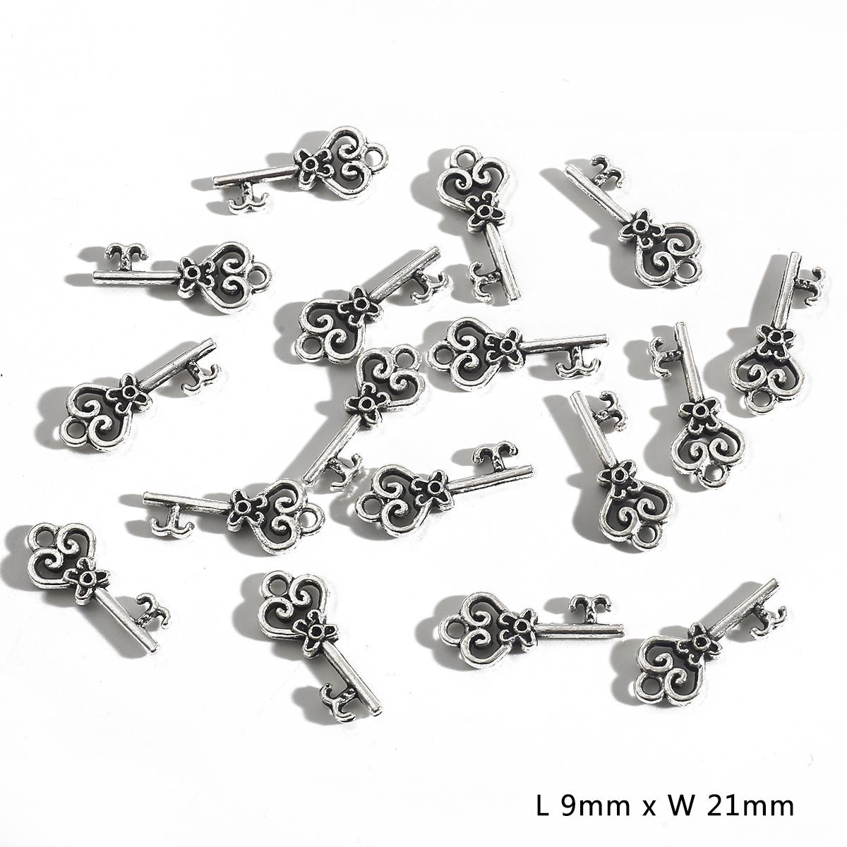 

20/30 шт. антикварные посеребренные подвески с замком для ключей для браслета, ожерелья, аксессуары, изготовление ювелирных изделий своими руками, ручная работа 07 9×21mm 30pcs серебряный