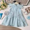 Girls Summer New Chinese Embroidered Heavy Craft Cheongsam Dress Elegant Fairy Baby Girl Party Dress