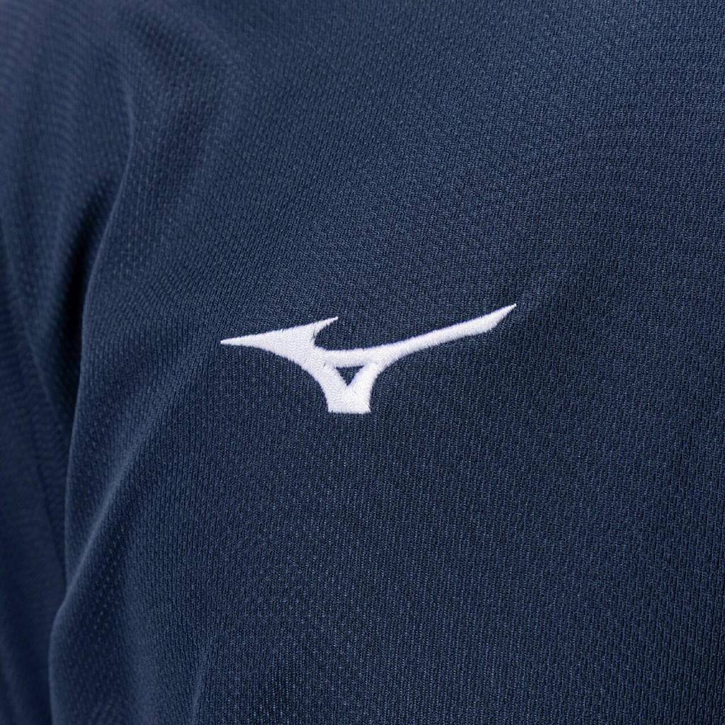 Mizuno New Model NaviDry Short Sleeve Dress Size M T-Shirt, U-Neck, Moisture-Wicking, Quick-Drying, Underwear, 32MAC196, Navy/White,