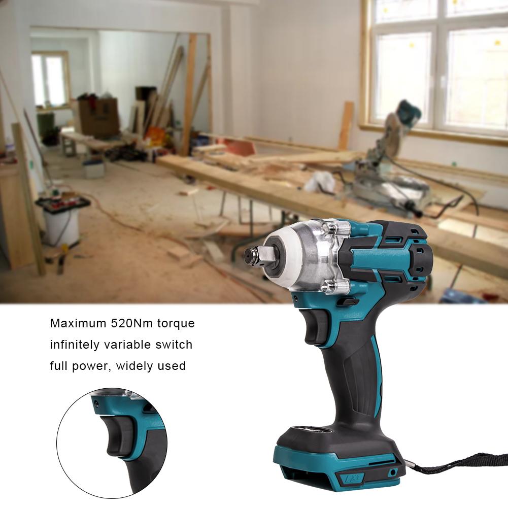 Electric Impact Wrench Rechargeable Cordless Wrench Without Battery Cordless Lithium Battery Drill 1/2 Socket for Makita Battery