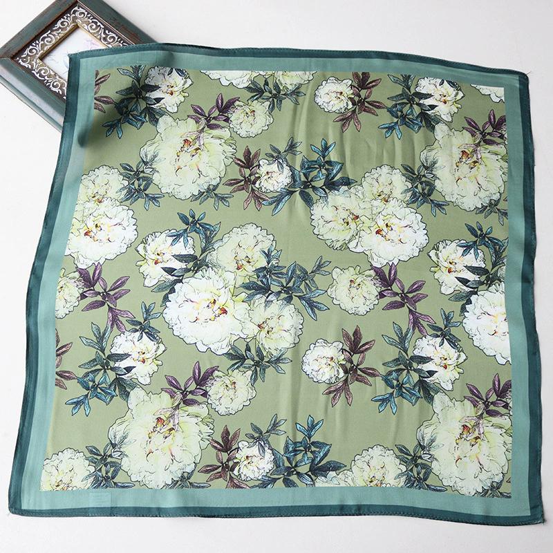 Neuer 100% Naturseide Schal Halstuch Foulard Damen Bandana Schals Frauen Hijab Schal Wickeltuch Quadratisches Kopftuch