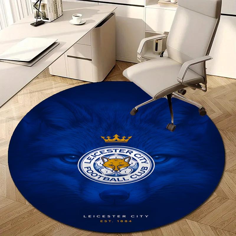 Personalized Leicester City FC Round Chair Office Rug - Perfect for Mat, Office Chair & More - Ideal Gift for Birthdays and Holidays