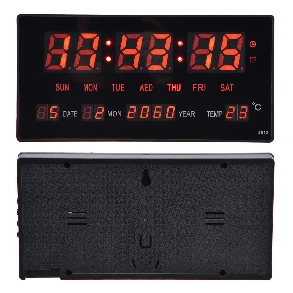 LED digitální nástěnné hodiny Jednoduchý digitální nástěnný kalendář LED stolní hodiny do ložnice Noční kancelář