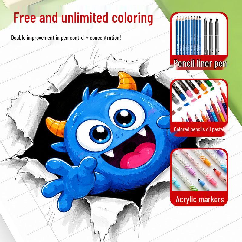 Magic 3D Art Coloring Book for Creative Kids & Teens