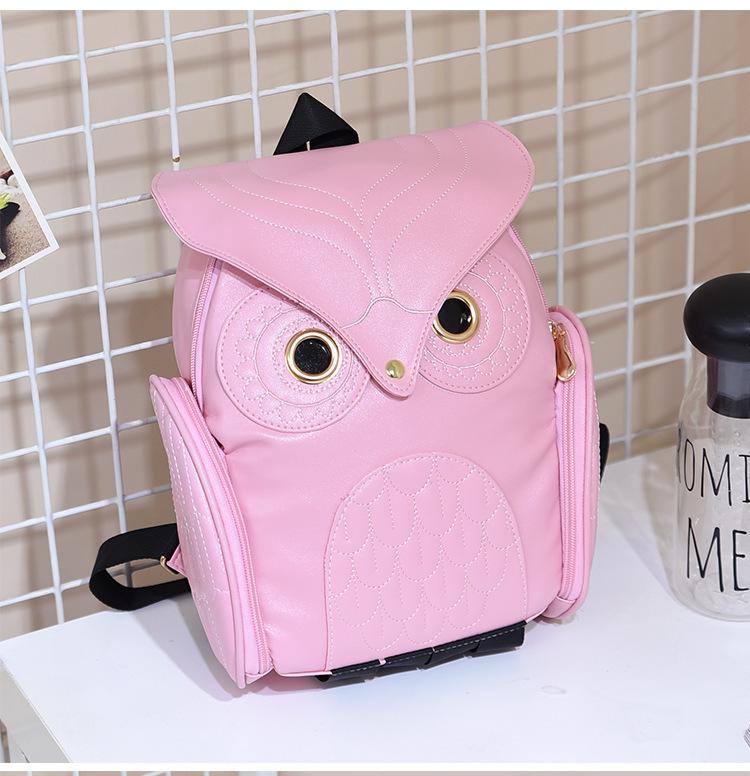 Korean trend women's owl backpack casual travel bag fashion personality cartoon threedimensional backpack