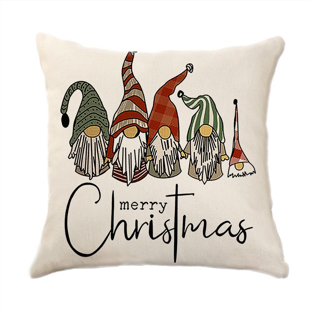 Christmas Theme Printed Sofa Pillow Case Christmas Atmosphere Decoration Bay Window Cushion