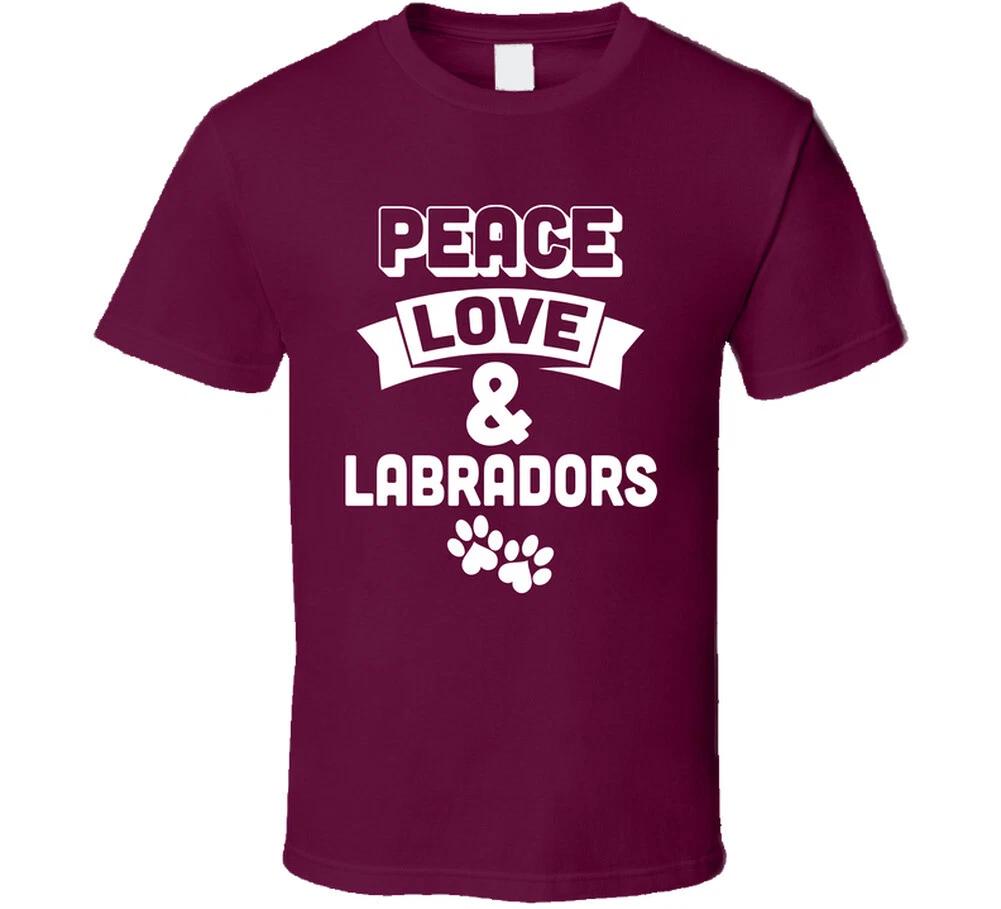 Peace Love And Labradors Funny Dog Pup Gift T Shirt L