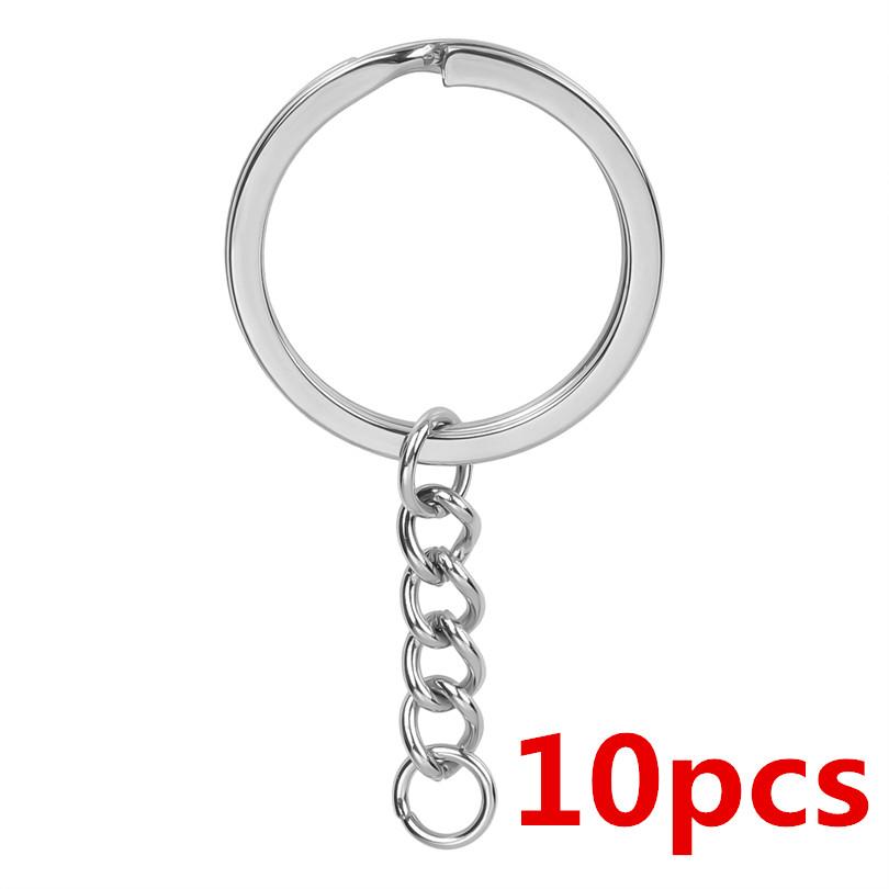 100% Nerezová ocel Klíčenka Příslušenství DIY Kroužky na klíče Duhová/Stříbrná/Zlatá Barva Klíčenky Pro Výrobu Šperků Potřeby Klíčenka