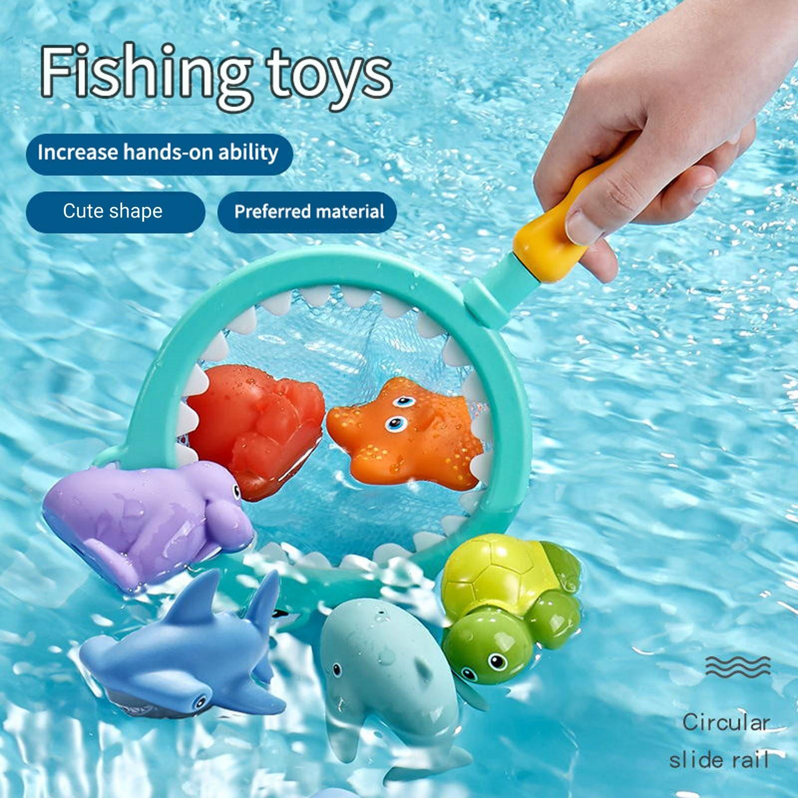 

Игрушки для купания для малышей Креативные игрушки для душа с распылителем воды Детские игрушки для рыбалки в виде акул Набор игрушек для ванны Подарок One Size зелёный