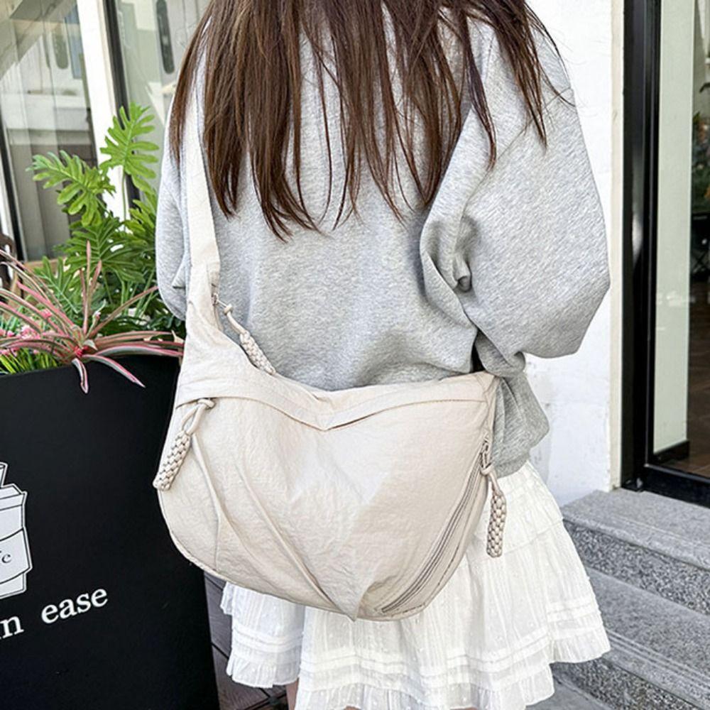 Large Capacity Tote Bag Simple Single-shoulder Bag Trendy Shopping Handbag  Student