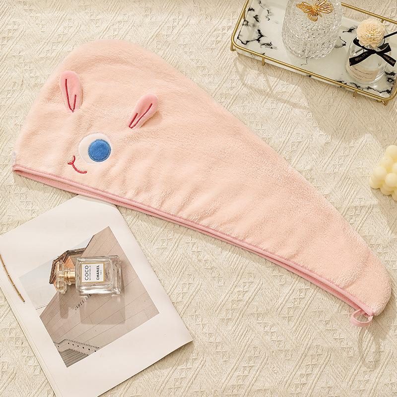 T Monster Triangle-Edged Embroidered Thickened Absorbent Quick-Dry Bath Cap