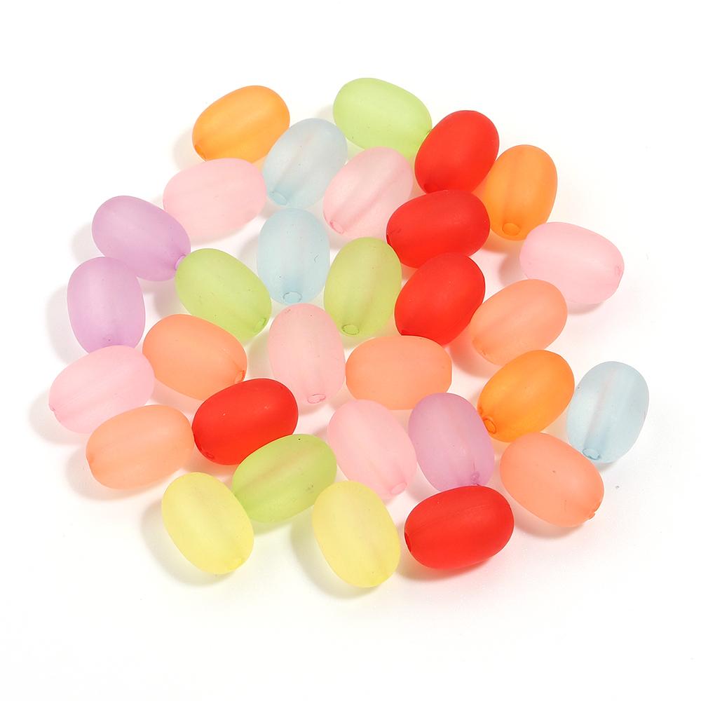 100pcs Candy Color Oval Acrylic Beads Mixed Color Loose Spacer Beads For Jewelry Making DIY Crafts Necklace Bracelet Accessories