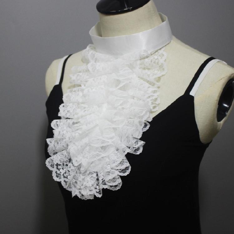 Ruffle Lace Jabot False Collar Steampunk Victorians Colonial Neck Collar Necktie