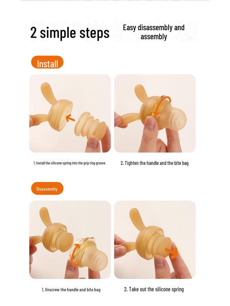 Baby Elephant Silicone Teether & Feeder: Fruit & Veggie Molar Stick