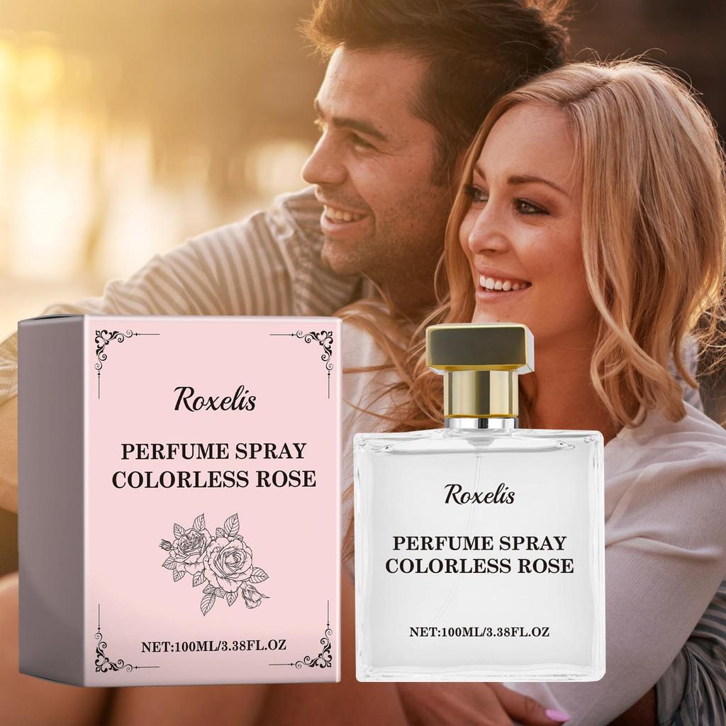 ROXELIS Colorless Rose Perfume - Long-Lasting Fresh Elegant Floral Scent | Women's Eau de Parfum, Charming Fragrance