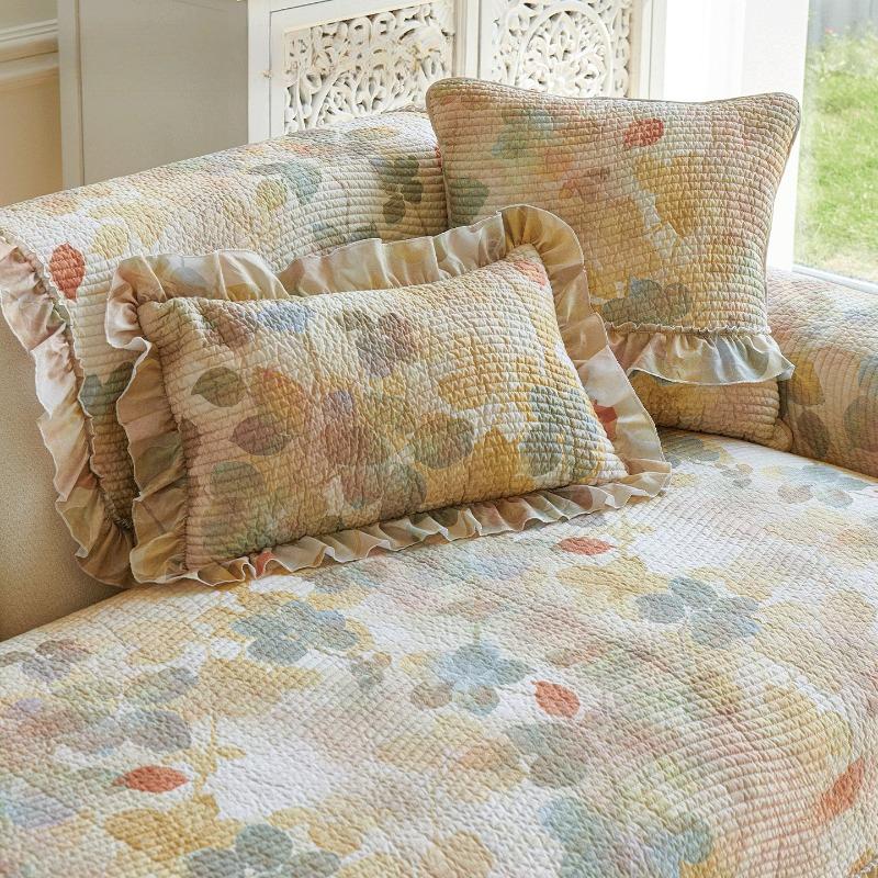 Pastoral Style Cotton Couch Pad New Sofa Cover Skirt Sofa Protective Cloth With All Season Universal One-Piece Anti Slip Durable