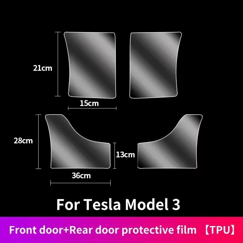 For Tesla Model 3 Model Y Car Rear Door Triangle Pre-cut Anti-Scratch Protective Film Refit Accessories TPU Transparent Sticker