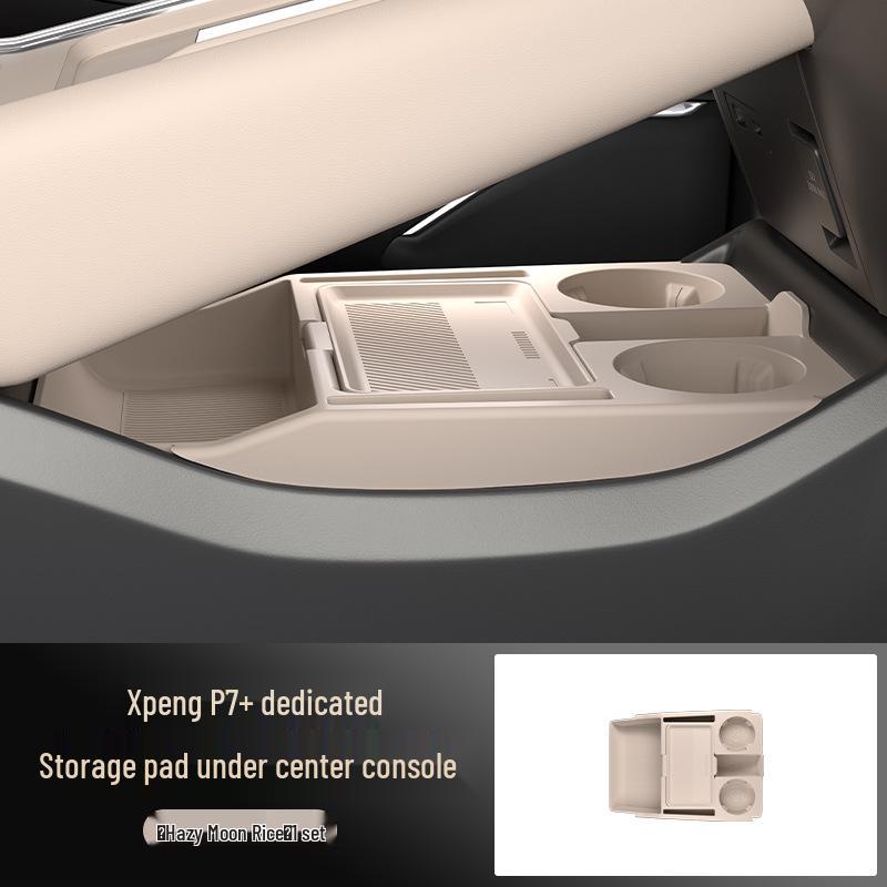 Compatible with 25 Xiaopeng P7+ Models: Center Console Lower Storage Box and Glasses Organizer Accessories.